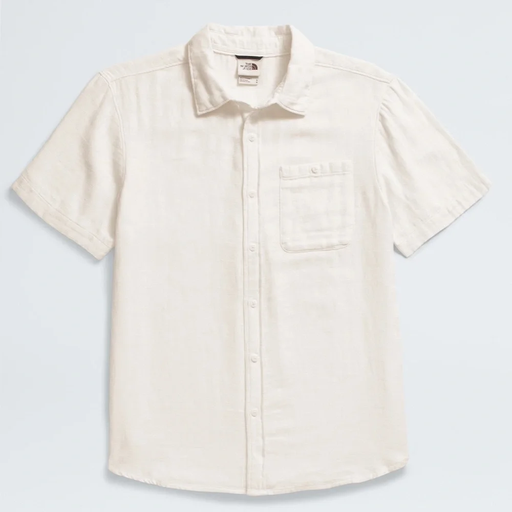 The North Face Men's Loghill Jacquard Gardenia White Hemp Cotton Blend Shirt XXL